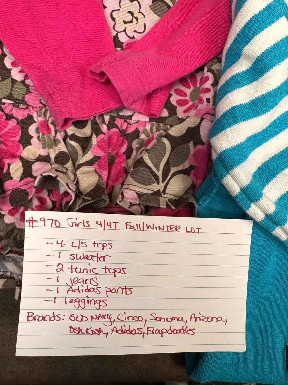Girls 4/4T Fall Winter Clothing Lot Adidas Old Navy OshKosh #970